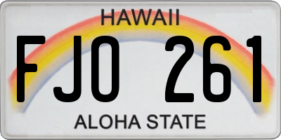 HI license plate FJO261