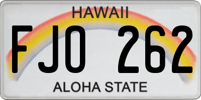 HI license plate FJO262
