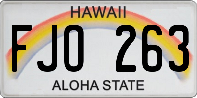 HI license plate FJO263