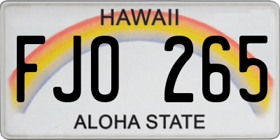 HI license plate FJO265