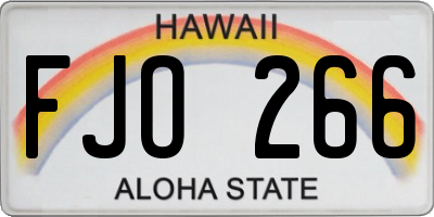 HI license plate FJO266