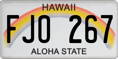 HI license plate FJO267