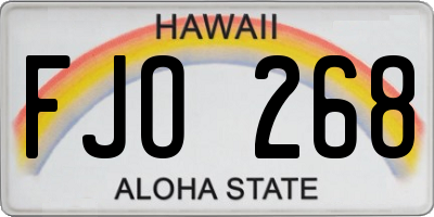 HI license plate FJO268