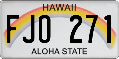 HI license plate FJO271