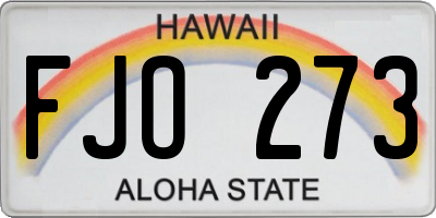 HI license plate FJO273