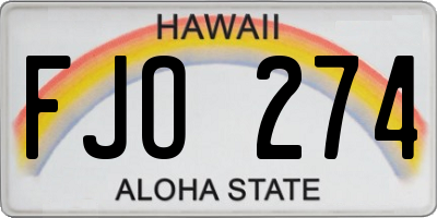 HI license plate FJO274