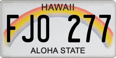 HI license plate FJO277