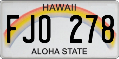 HI license plate FJO278