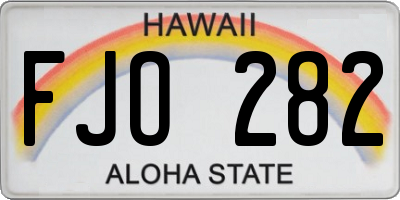 HI license plate FJO282