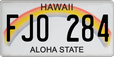 HI license plate FJO284