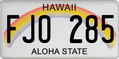 HI license plate FJO285