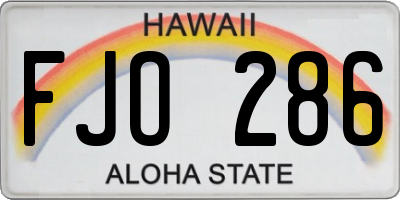 HI license plate FJO286