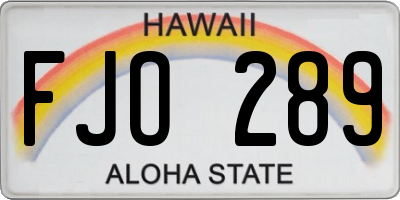 HI license plate FJO289