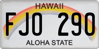 HI license plate FJO290