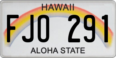 HI license plate FJO291