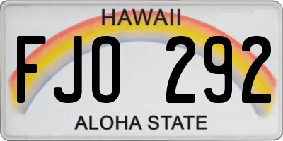 HI license plate FJO292