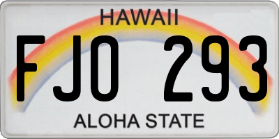 HI license plate FJO293