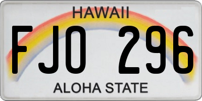 HI license plate FJO296