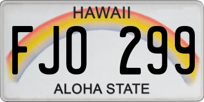 HI license plate FJO299