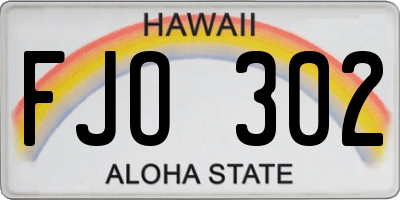 HI license plate FJO302