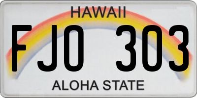 HI license plate FJO303