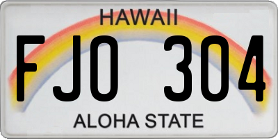 HI license plate FJO304