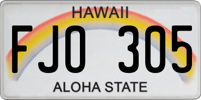 HI license plate FJO305