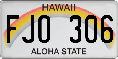 HI license plate FJO306