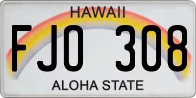 HI license plate FJO308