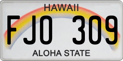 HI license plate FJO309