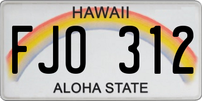 HI license plate FJO312