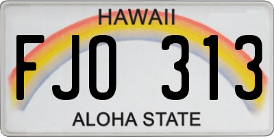 HI license plate FJO313