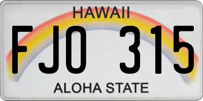 HI license plate FJO315