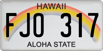 HI license plate FJO317