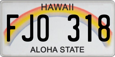HI license plate FJO318