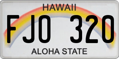 HI license plate FJO320