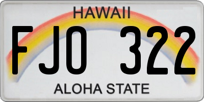 HI license plate FJO322