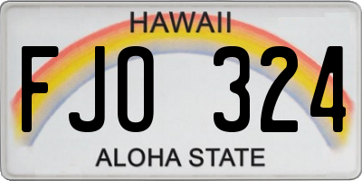 HI license plate FJO324
