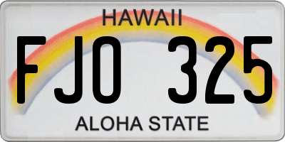 HI license plate FJO325