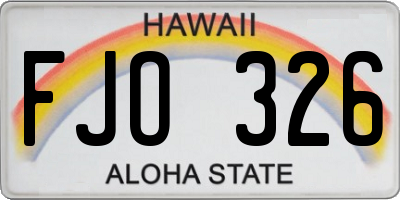 HI license plate FJO326