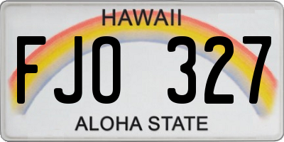 HI license plate FJO327