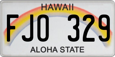 HI license plate FJO329