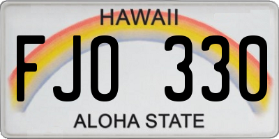 HI license plate FJO330