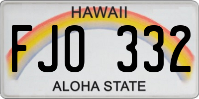 HI license plate FJO332