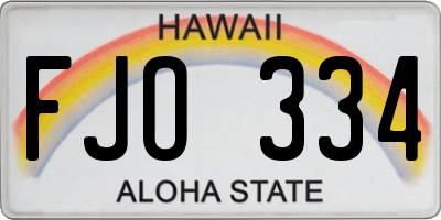 HI license plate FJO334