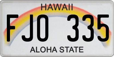 HI license plate FJO335