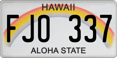 HI license plate FJO337
