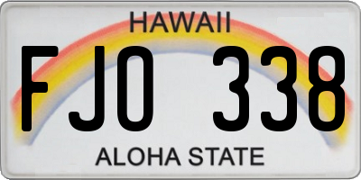 HI license plate FJO338