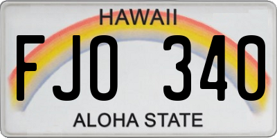 HI license plate FJO340