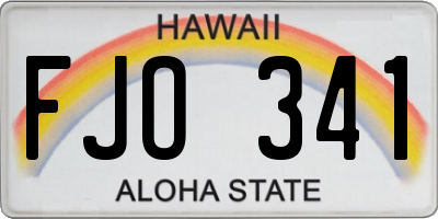 HI license plate FJO341